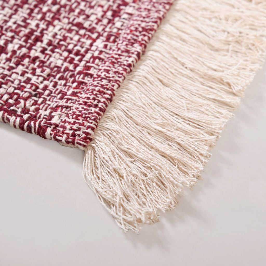 Crossweave Cotton Anti Slip Floor Mat Magenta 96x53cm Nestasia