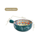 Mandala Melange Dish Bowl With Handle Green 600ml Nestasia