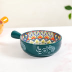 Mandala Melange Dish Bowl With Handle Green 600ml Nestasia