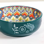 Mandala Melange Dish Bowl With Handle Green 600ml Nestasia