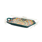 Mandala Melange Long Platter Dish Green Nestasia
