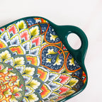 Mandala Melange Long Platter Dish Green Nestasia