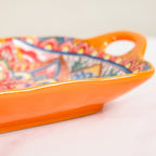 Mandala Melange Long Platter Dish Orange Nestasia