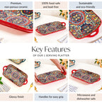 Mandala Melange Long Platter Dish Red Nestasia