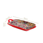 Mandala Melange Long Platter Dish Red Nestasia