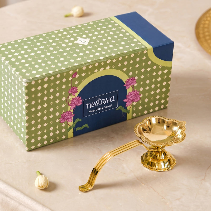 Mangal Aarti Pure Brass Diya In Gift Box Nestasia