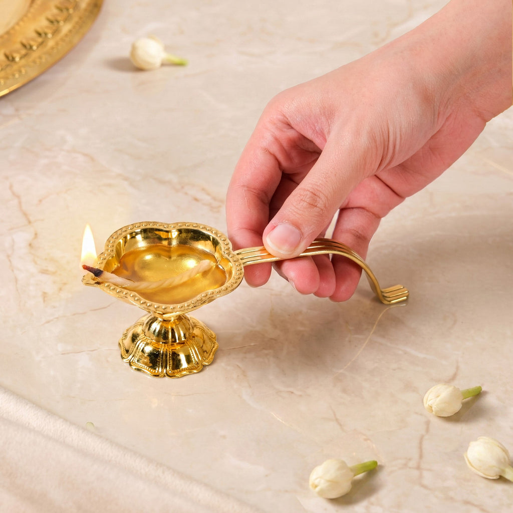Mangal Aarti Pure Brass Diya In Gift Box Nestasia