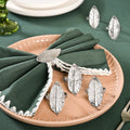 Mango Leaf Pure Brass Napkin Ring Set Of 6 Silver Nestasia