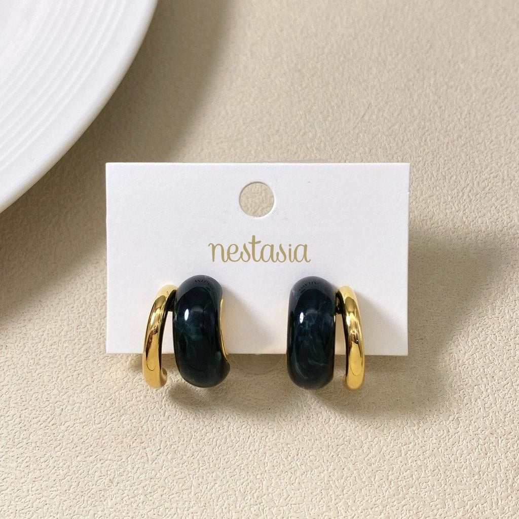 Marble Double Huggies Black Nestasia