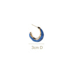Marble Dreams Hoop Earrings Midnight Blue Nestasia