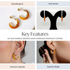 Marble Dreams Hoop Earrings Midnight Copper Nestasia