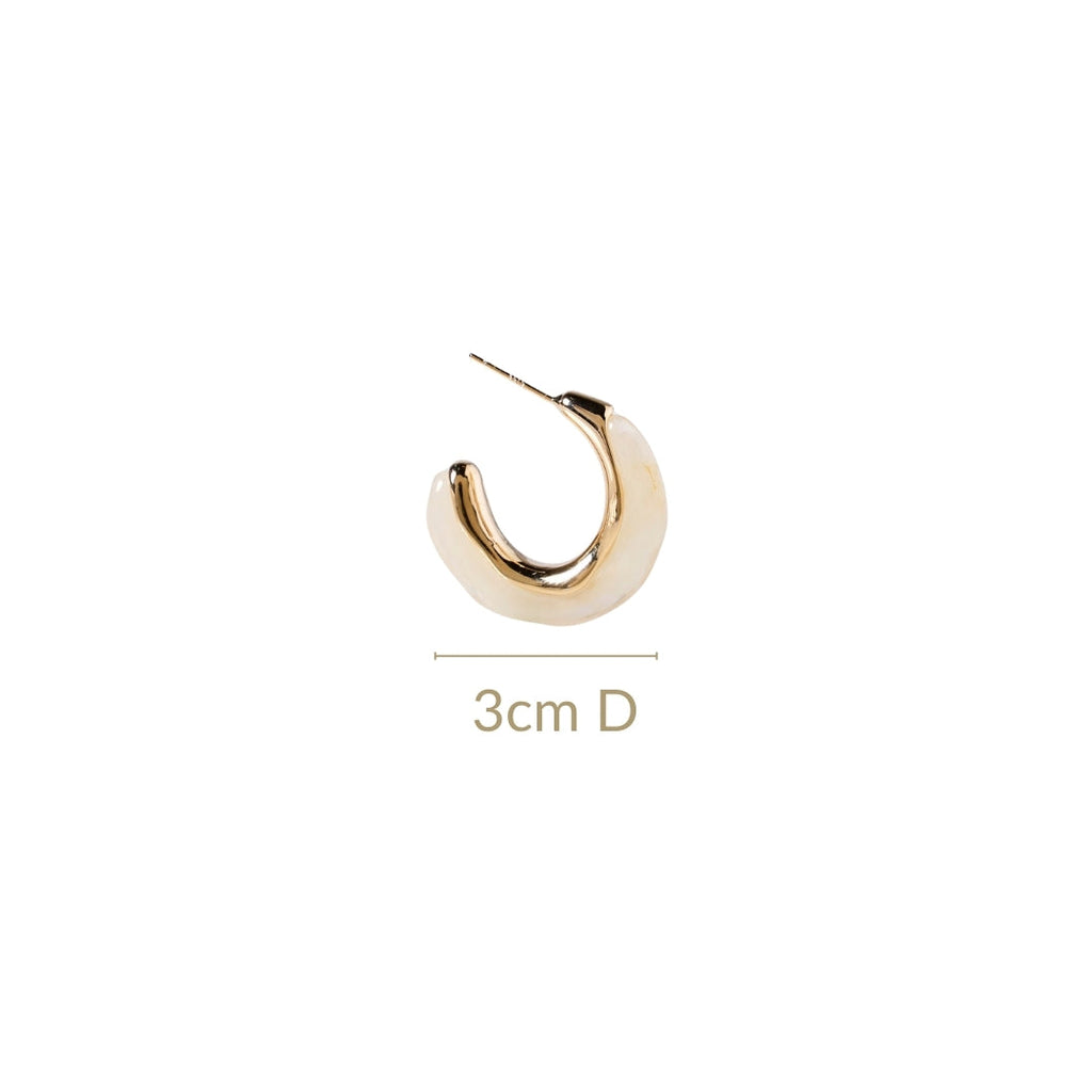 Marble Dreams Hoop Earrings White Nestasia