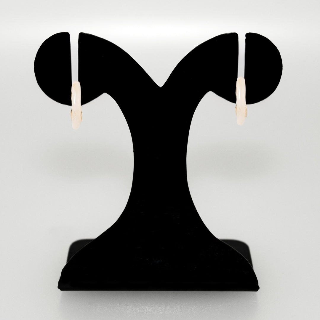Marble Dreams Hoop Earrings White Nestasia