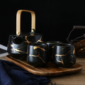 Marble Black Gold Tea Set Nestasia