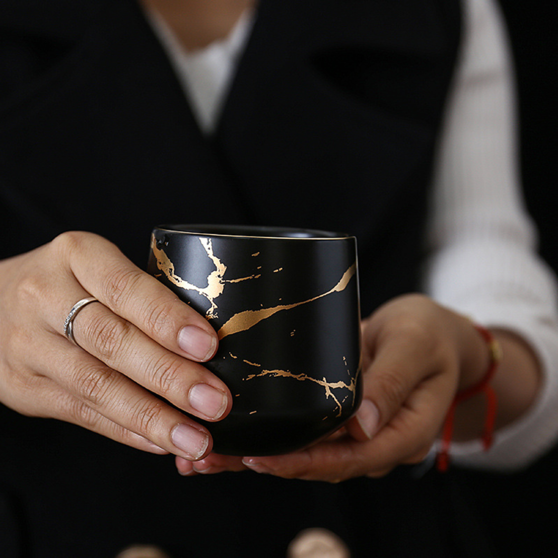 Marble Black Gold Tea Set Nestasia