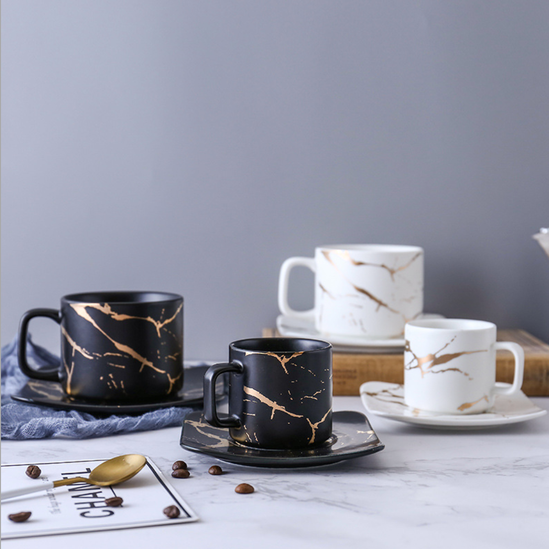 Marble Tea Cup and Saucer Nestasia