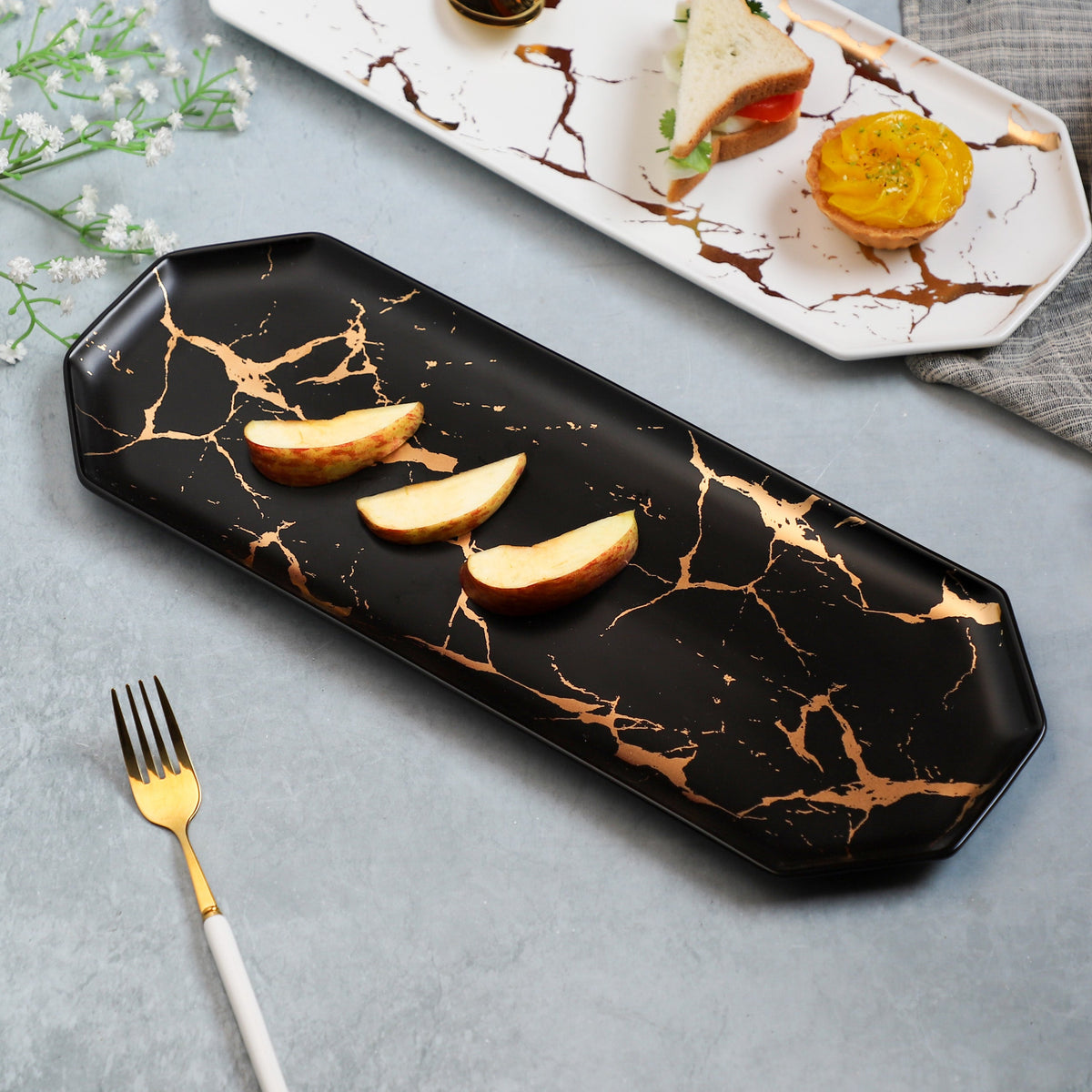 Marble Hexagon Platter Nestasia
