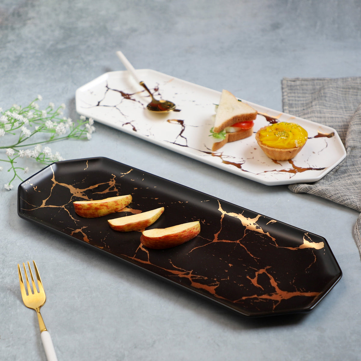 Marble Hexagon Platter Nestasia