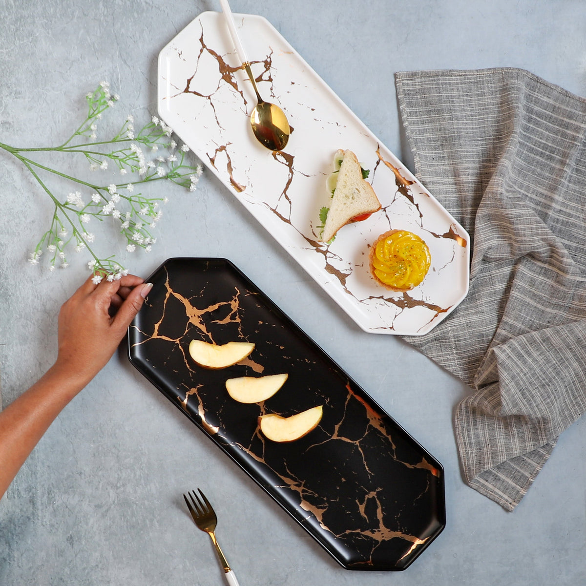 Marble Hexagon Platter Nestasia