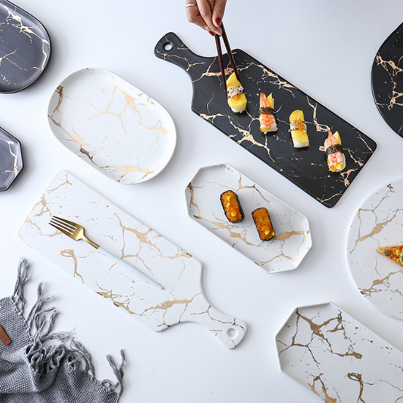 Marble Serving Platter White Nestasia