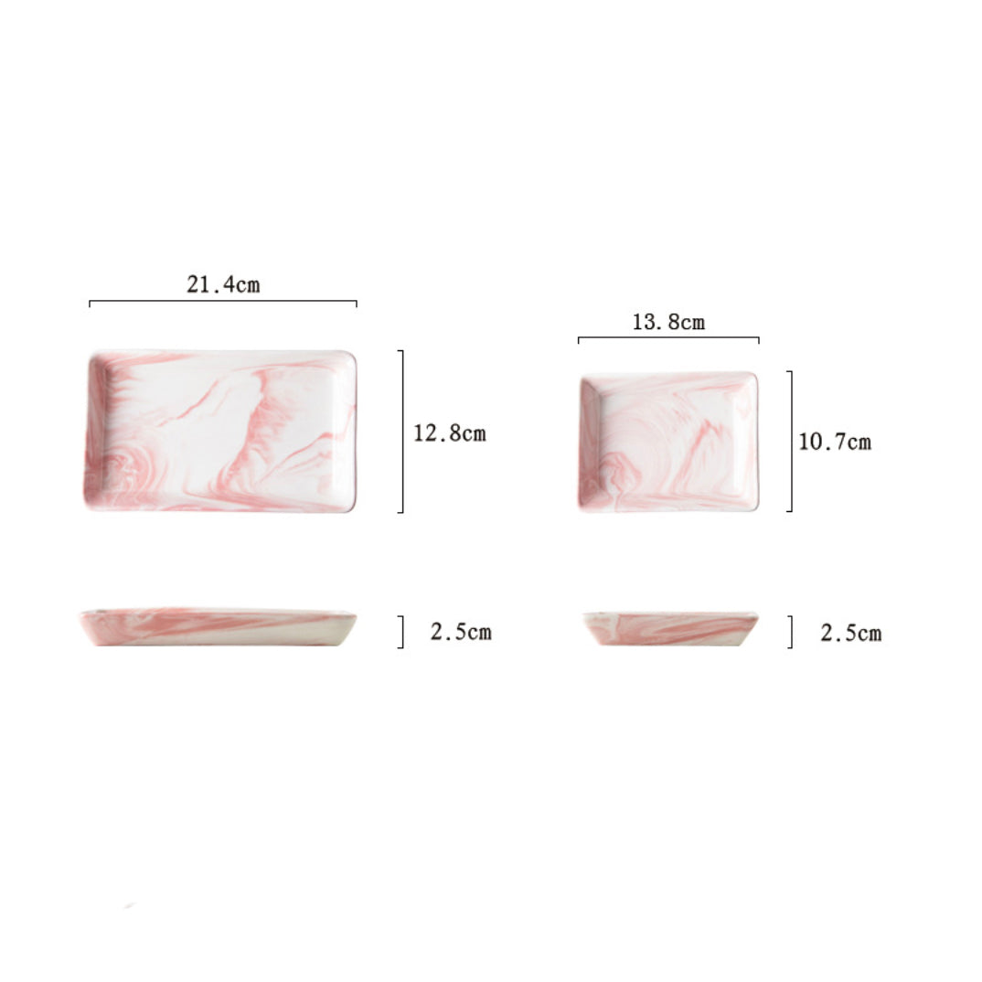 Marble Serving Platter Pink Small 5 inch Nestasia