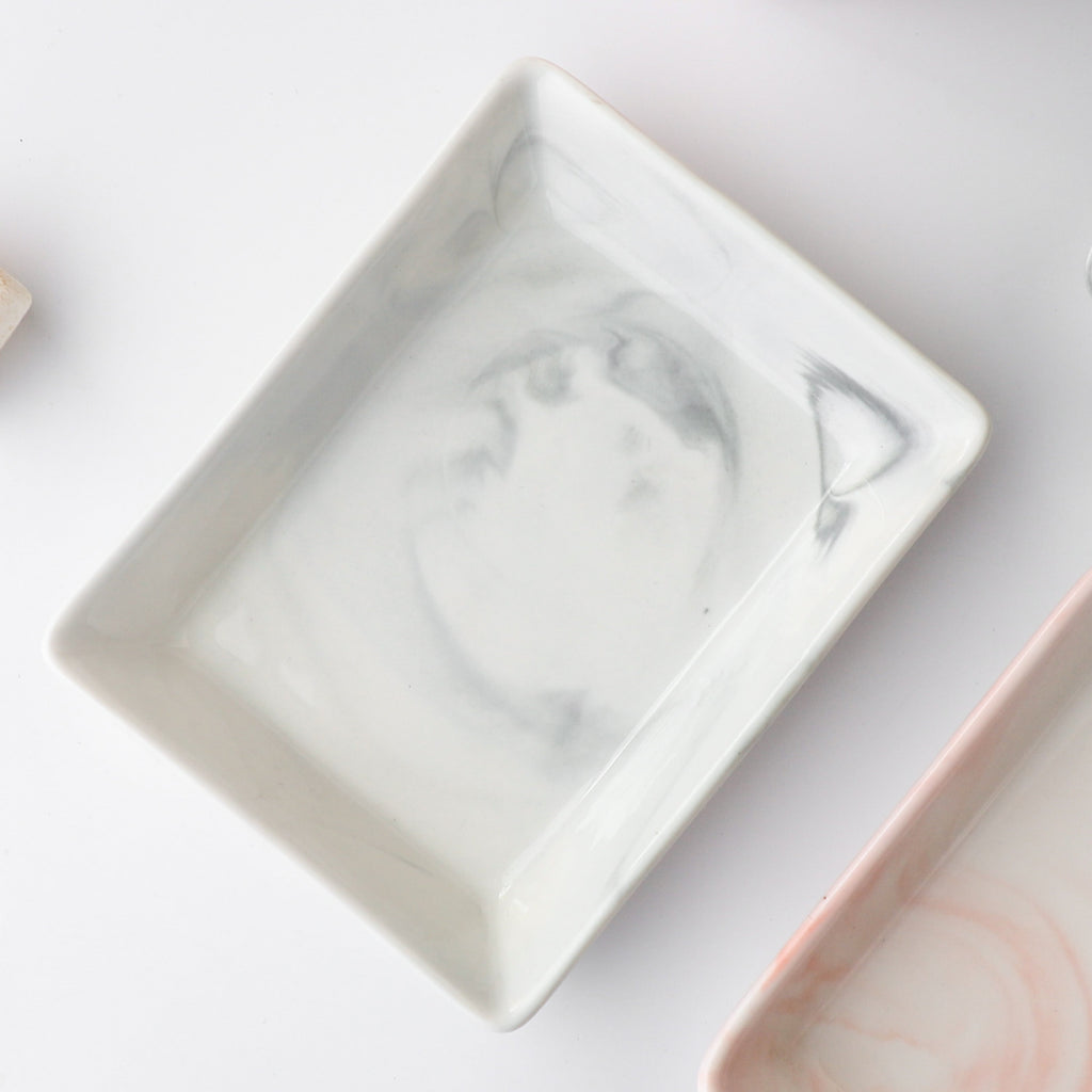 Marble Serving Platter Grey Small 5 Inch Nestasia