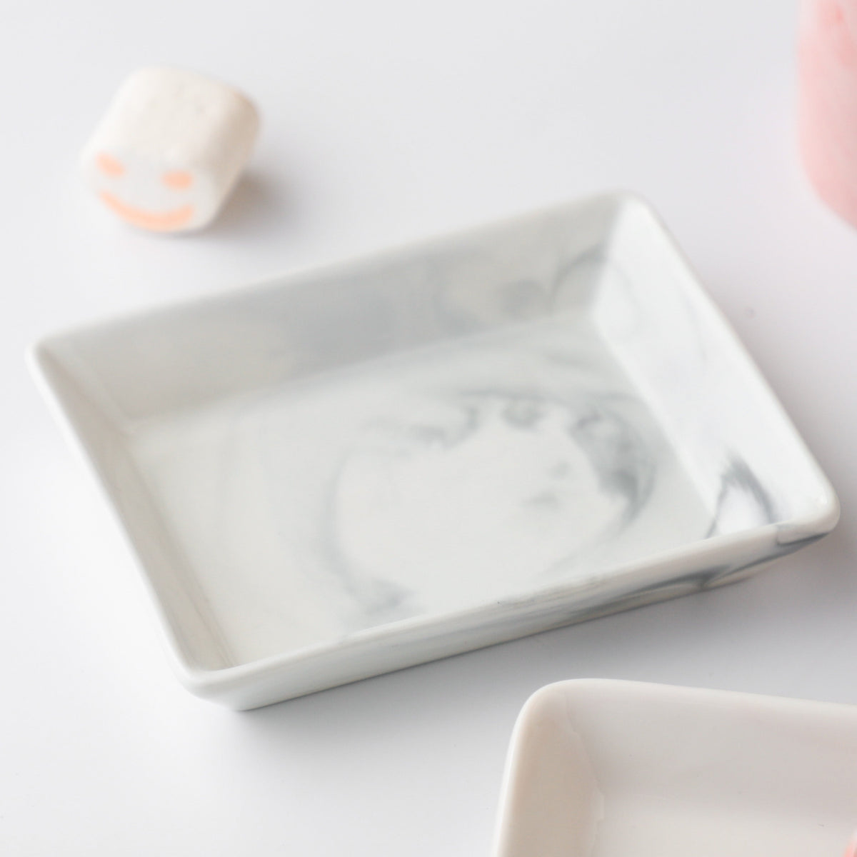 Marble Serving Platter Grey Small 5 Inch Nestasia