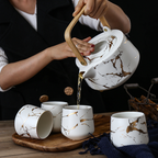 Marble White Gold Tea Set Nestasia