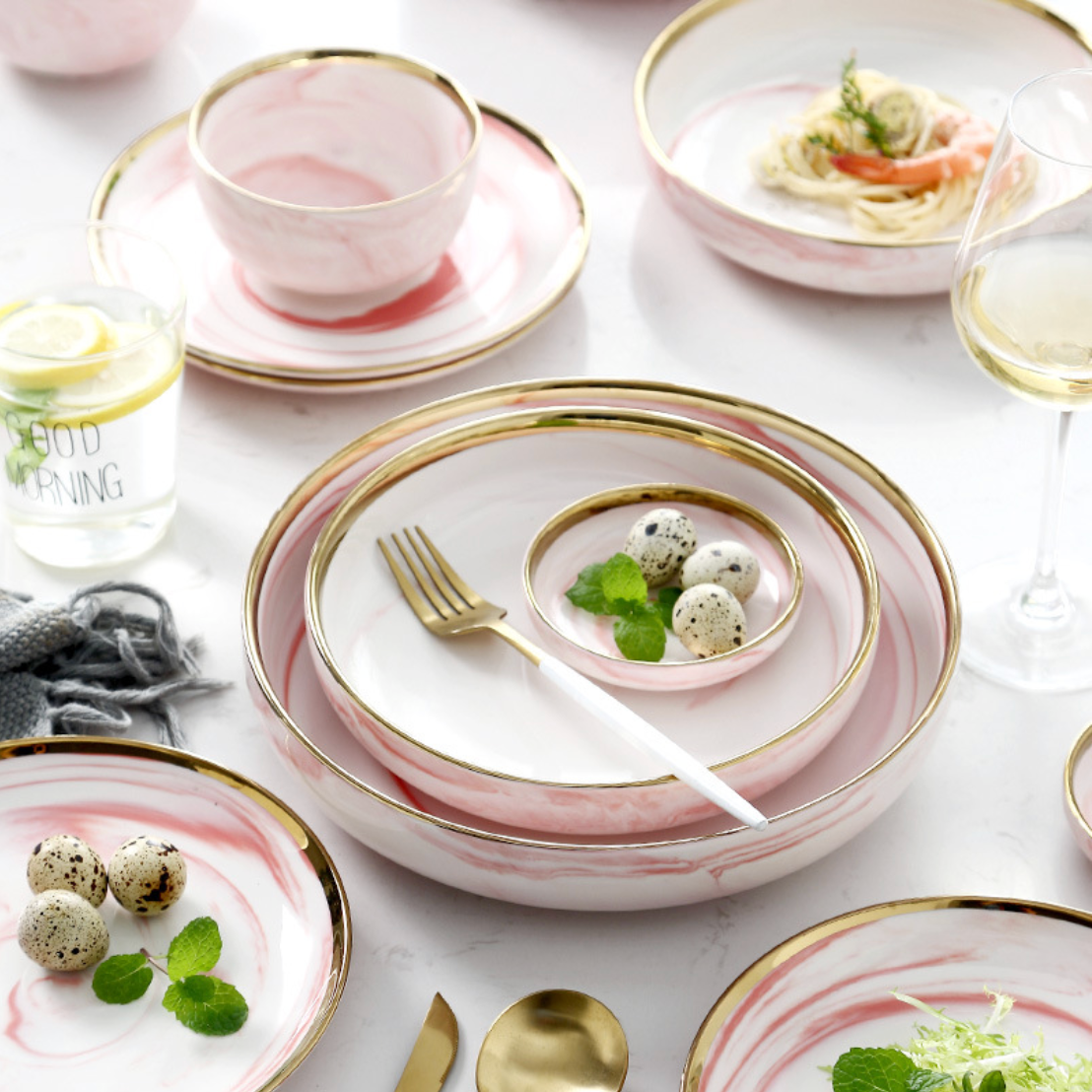 Pink Marble Bowls Nestasia