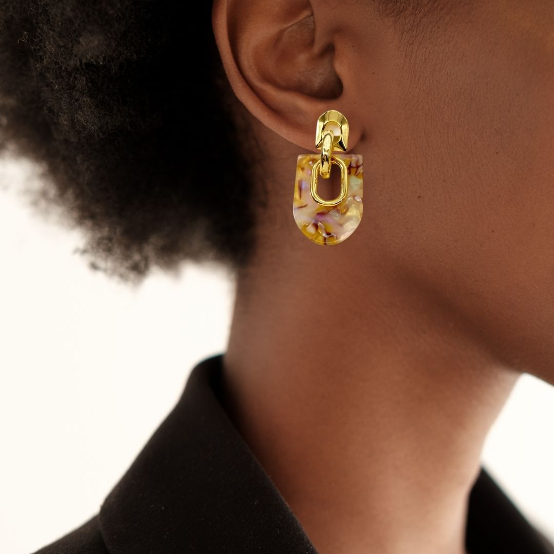 Marbled Arches Earrings Brown Nestasia