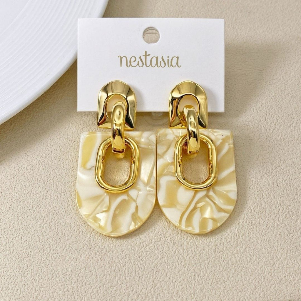 Marbled Arches Earrings White Nestasia