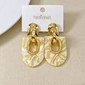 Marbled Arches Earrings White Nestasia