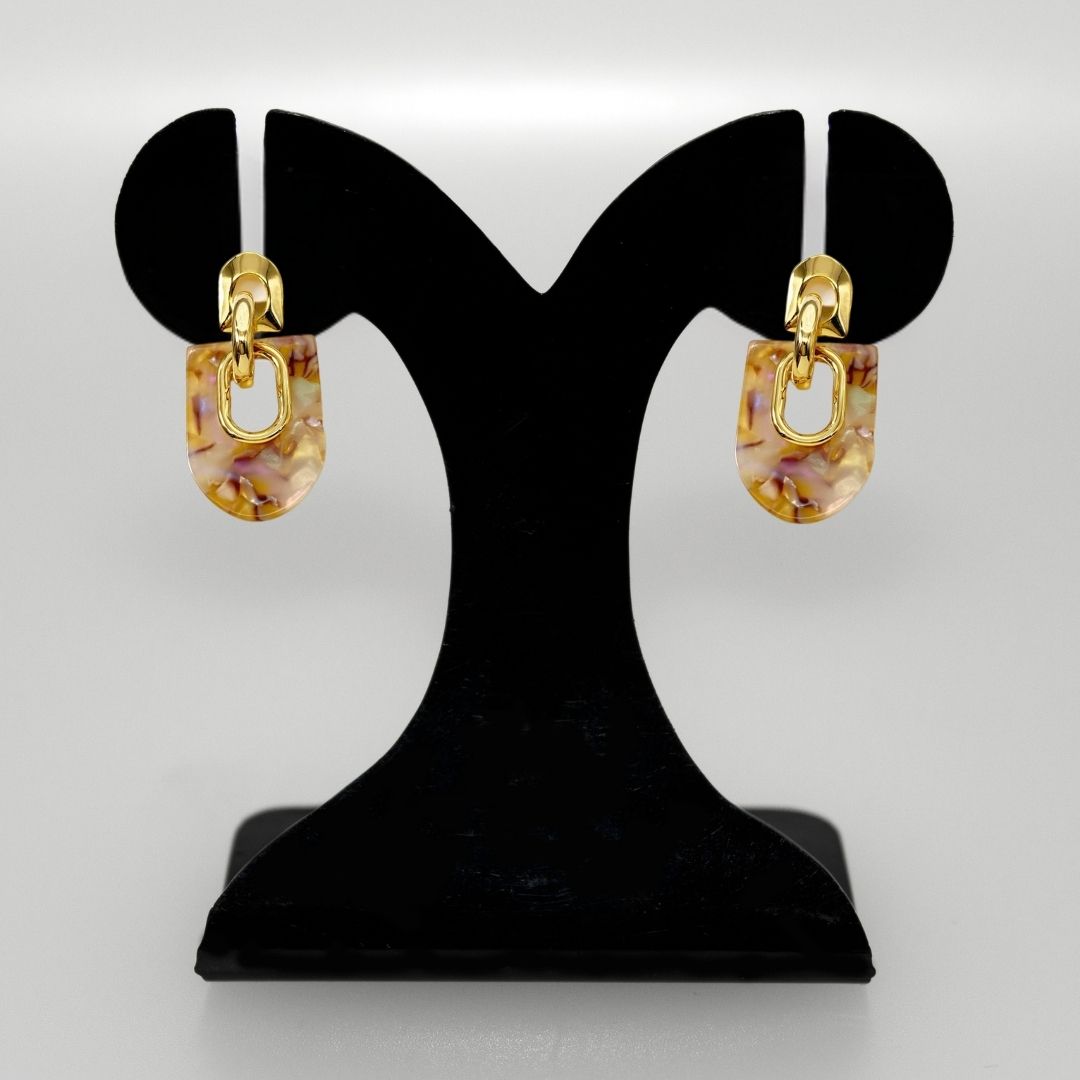 Marbled Arches Earrings Brown Nestasia