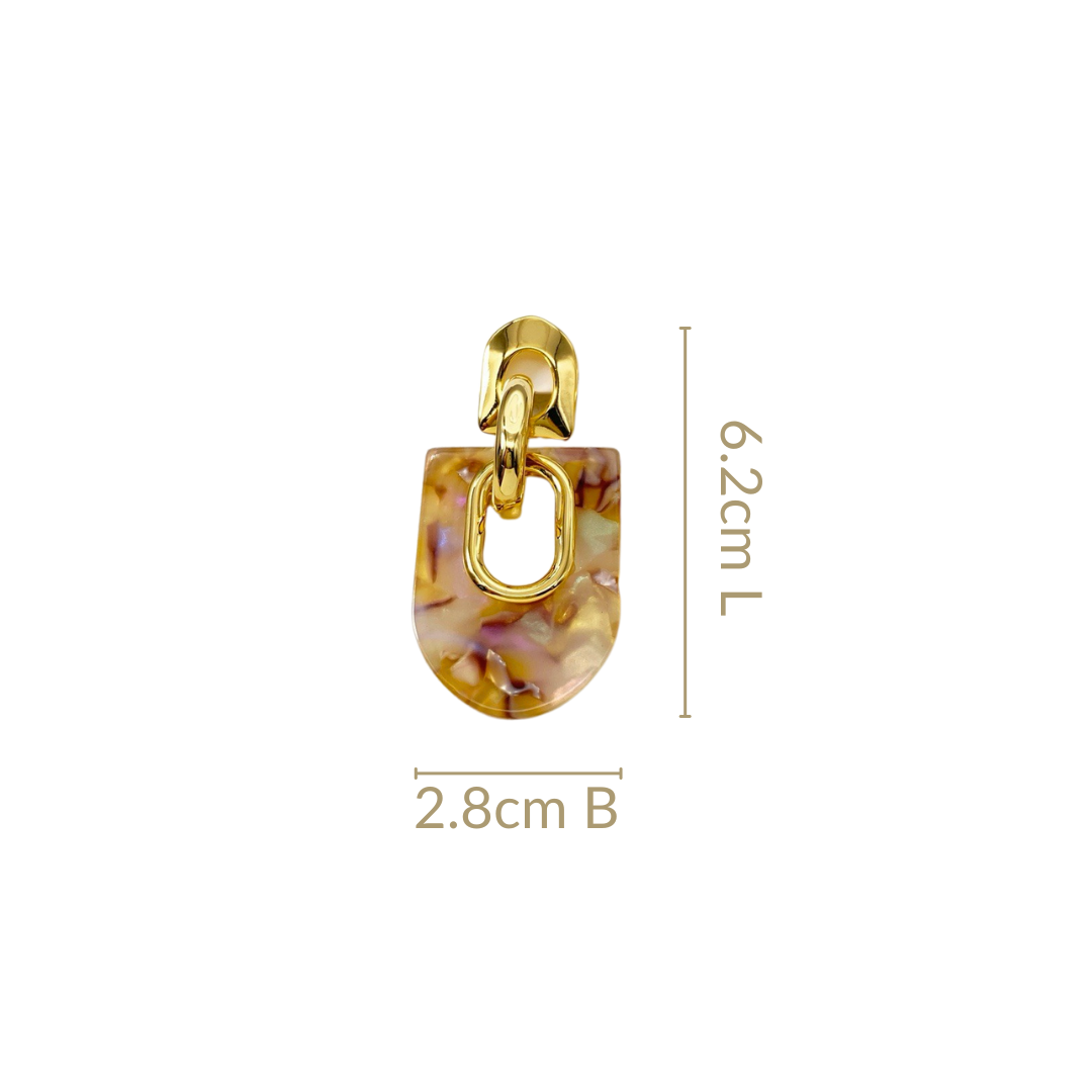 Marbled Arches Earrings Brown Nestasia