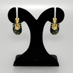 Marbled Arches Earrings Black Green Nestasia