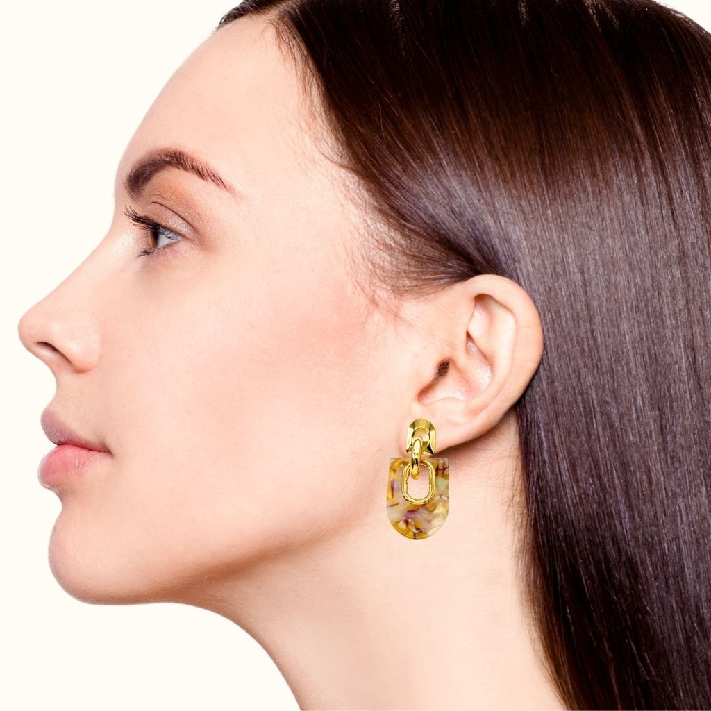 Marbled Arches Earrings Brown Nestasia