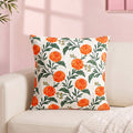 Marigold Bloom Embroidered Cotton Cushion Cover 45x45cm Nestasia