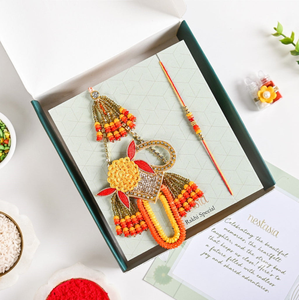Marigold Grace Rakhi And Lumba Set Nestasia