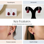 Maroon And Gold Studs Nestasia