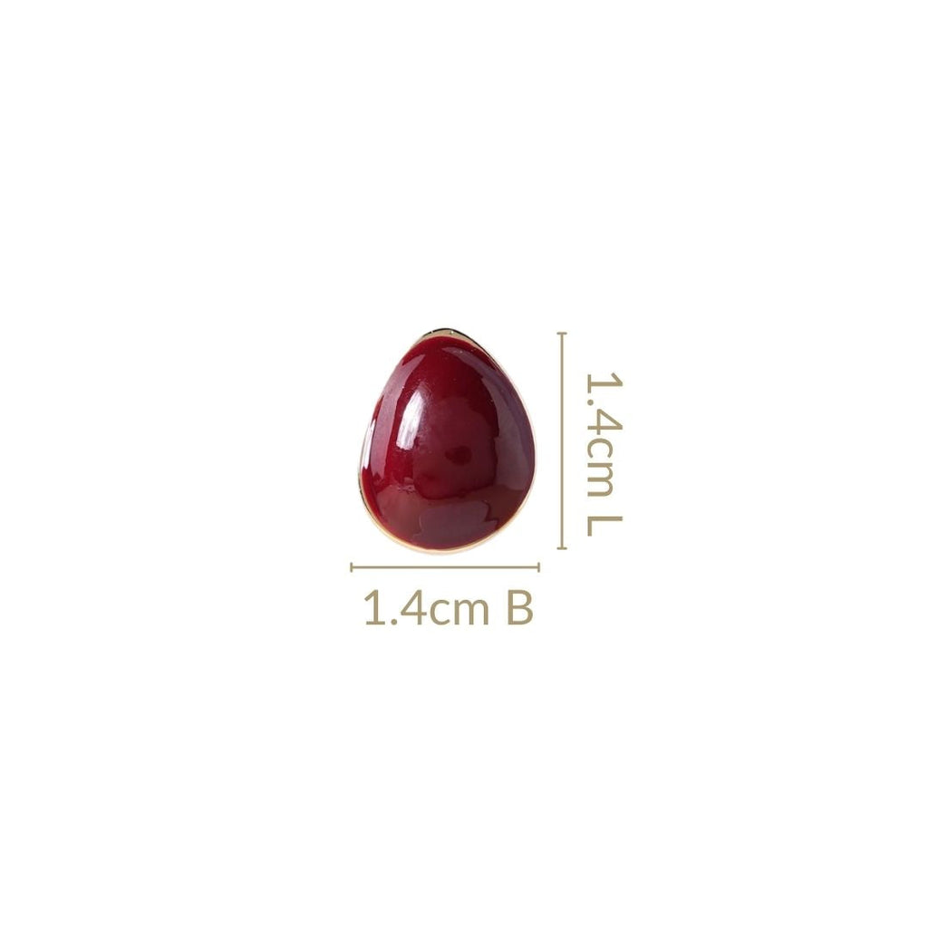 Maroon And Gold Studs Nestasia