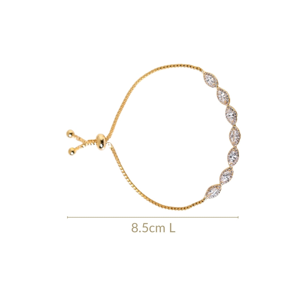 Marquise Cut Charm Gold Bracelet Nestasia
