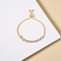 Marquise Cut Charm Gold Bracelet Nestasia