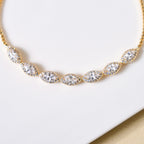 Marquise Cut Charm Gold Bracelet Nestasia