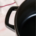 Matte Black Ceramic Cocotte Cooking Pot 4200ml Nestasia