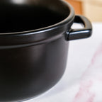 Matte Black Ceramic Cocotte Cooking Pot 4200ml Nestasia