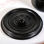 Matte Black Ceramic Cocotte Cooking Pot 4200ml Nestasia