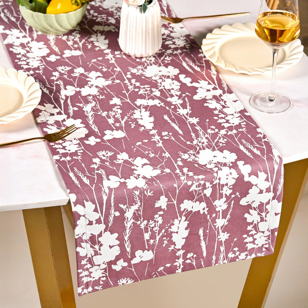 Dusty Mauve 8 Seater Cotton Water Resistant Runner 264x35cm Nestasia