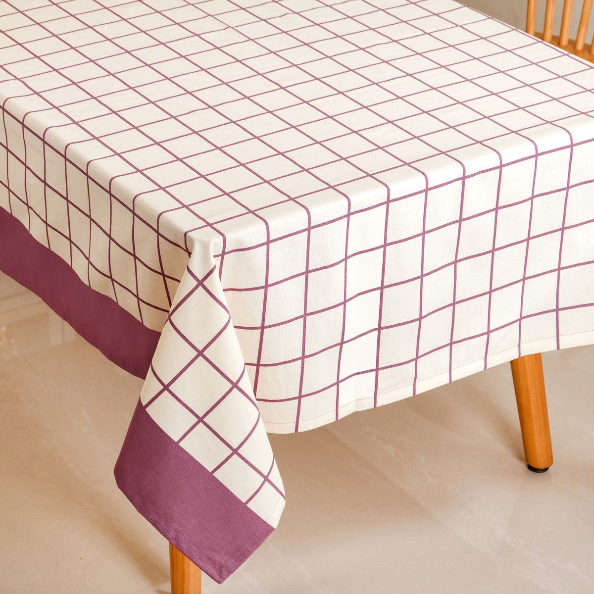 Dusty Mauve Cotton 8 Seater Water Resistant Tablecloth 274x152cm Nestasia