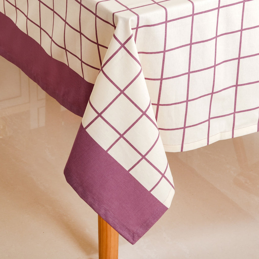 Dusty Mauve Cotton 8 Seater Water Resistant Tablecloth 274x152cm Nestasia