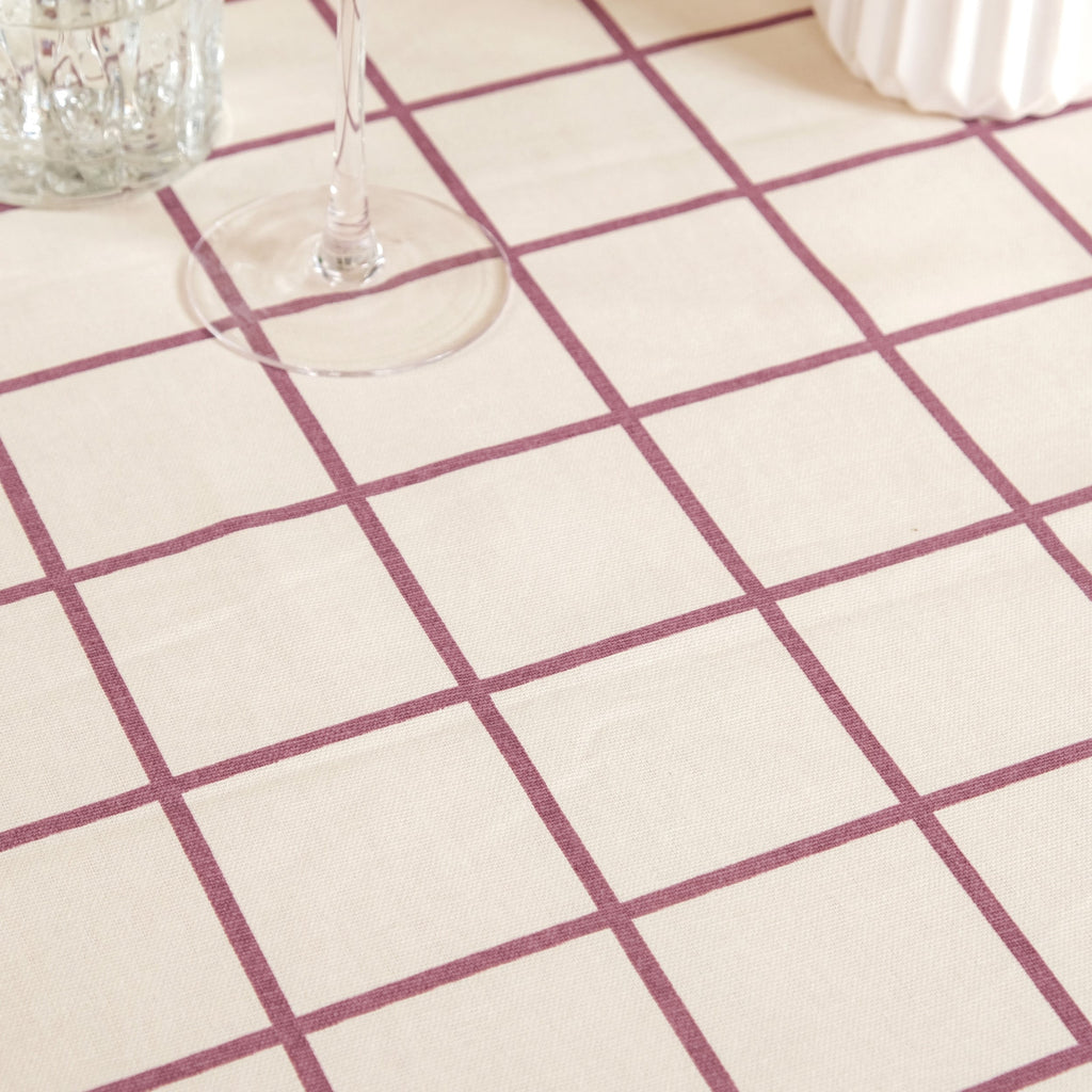 Dusty Mauve 6 Seater Pure Cotton Tablecloth 203x152cm Nestasia